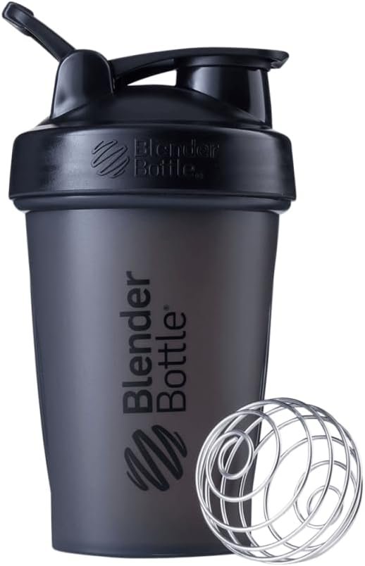 BlenderBottle Classic Shaker Bottle Perfect for Protein Shakes and Pre Workout, Black, 20 Ounce