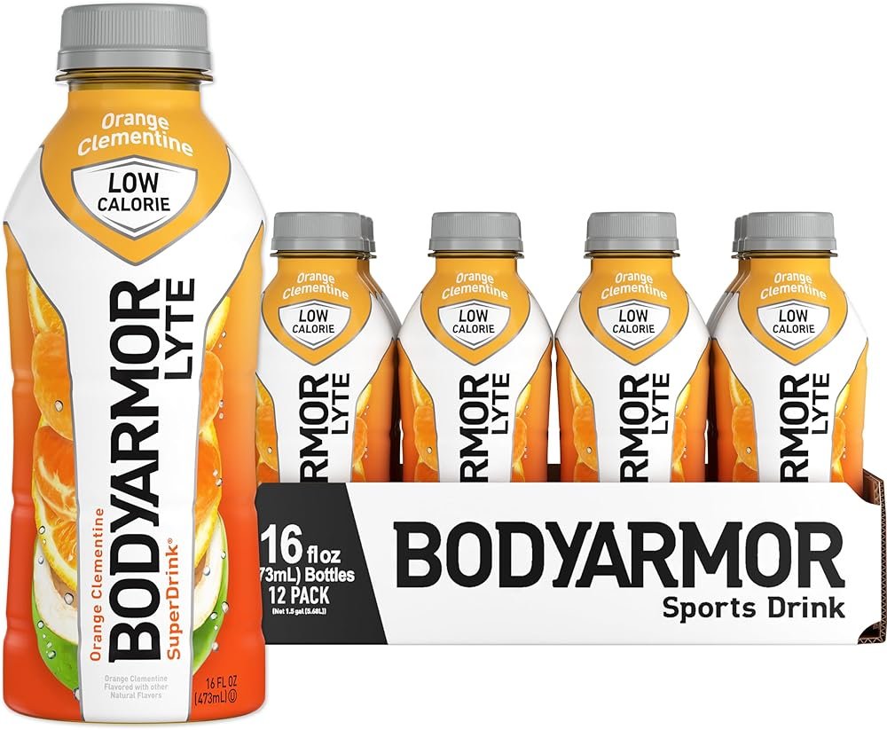 BODYARMOR LYTE Sports Drink Low-Calorie Sports Beverage, Orange Clementine - Orange Citrus, Coconut Water Hydration, Natural Flavors With Vitamins, Potassium-Packed...