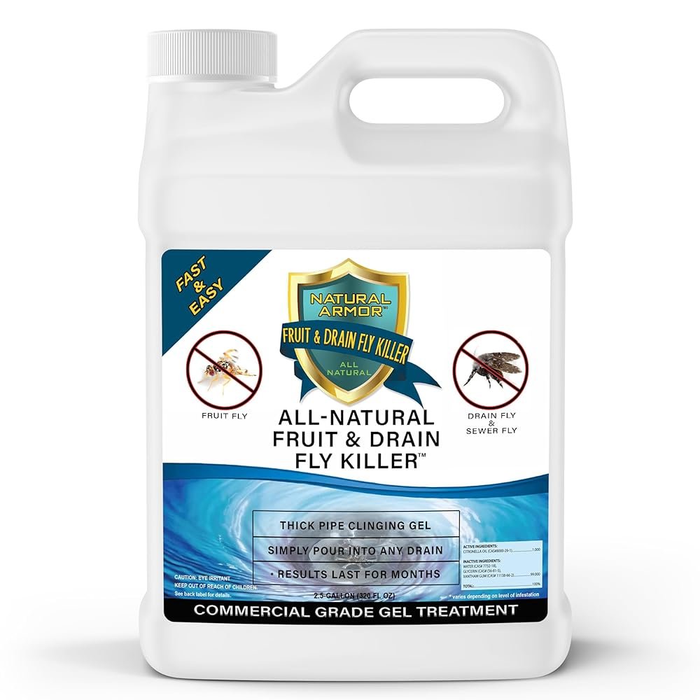 Fruit Fly & Drain Fly Killer - Simple Commercial Drain Gel Treatment – Eliminates Gross Fruit/Sewer Flies & Gnat Infestations from Any Drain. Fast & Easy - 1 Gallon (128 Ounces)
