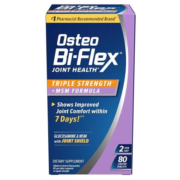 Osteo Bi-Flex Triple Strength(5) with MSM, Glucosamine Joint Health Supplement, Coated Tablets, 80 Count
