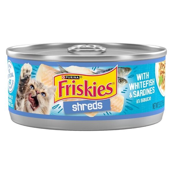 Purina Friskies Shreds With Whitefish and Sardines in Sauce Wet Cat Food - (Pack of 24) 5.5 oz. Cans