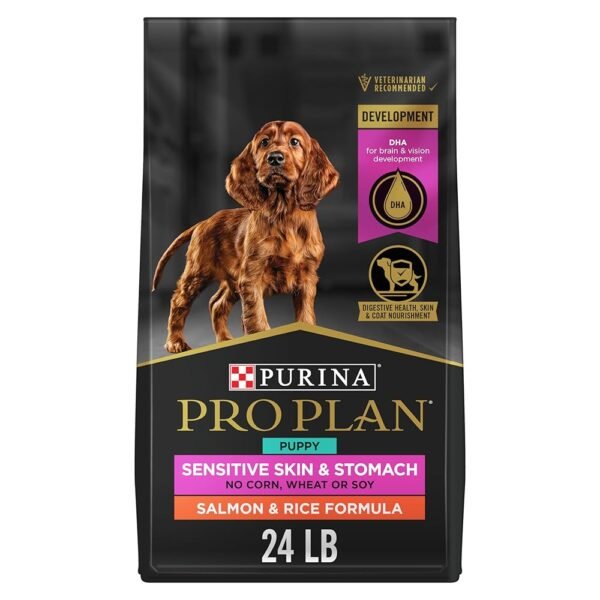 Purina Pro Plan Sensitive Skin and Stomach Dog Food Puppy Salmon and Rice Formula - 24 lb. Bag