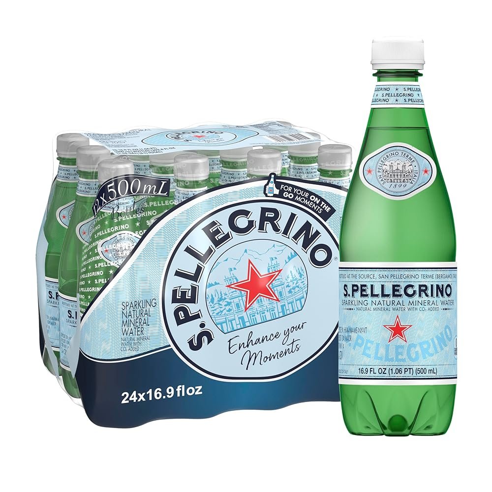 S.Pellegrino Sparkling Natural Mineral Water, Plastic Bottles, 16.9 Fl Oz (Pack of 12)