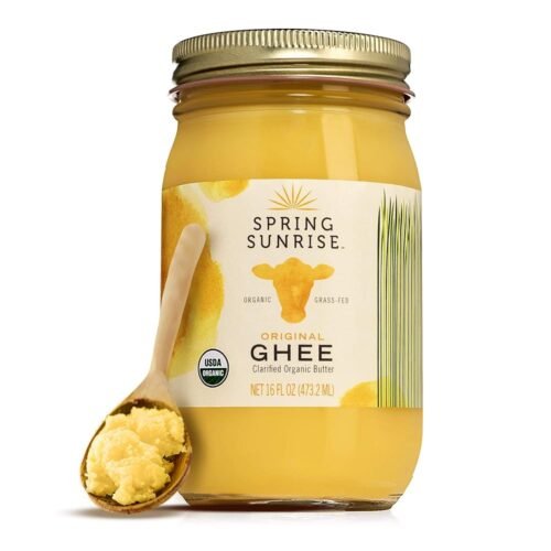 Spring Sunrise Organic Grass Fed Ghee Butter - USDA Certified Organic Clarified Butter - Paleo, Keto Friendly, Non-GMO, Gluten, & Casein Free Cooking Oil - Sustainably Sourced...
