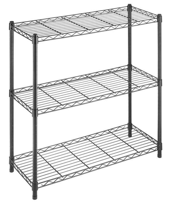 Whitmor 3 Tier Shelving Unit, Metal Storage Shelves, 400 lbs Capacity per Shelf, 1200 lbs Total, Adjustable Heavy Duty Shelf, Easy Assembly for Kitchen, Garage, Plant, 36" L x...