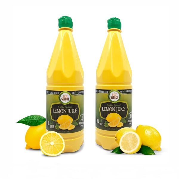 2 Pack 100% Lemon Juice 33.8 Oz - No Added Water - Fresh Squeezed Lemon Juice Not From Concentrate - Approximately 40 Lemons Fresh in Each Bottle - Kosher - Healthy Drinks &...