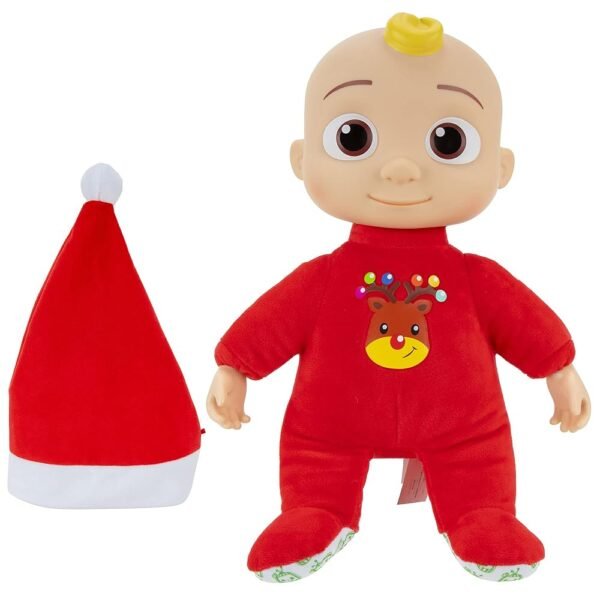 CoComelon Musical Deck The Halls JJ - Includes JJ Roto Doll with Santa Hat - Festive Doll with Activated Sounds - Toys for Preschoolers