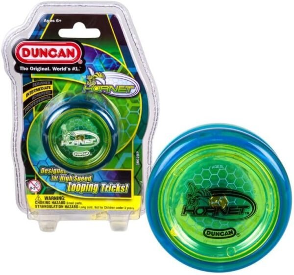 Duncan Toys Hornet Pro Looping Yo-Yo with String, Ball Bearing Axle and Plastic Body, Blue with Yellow Cap