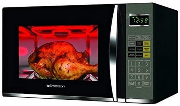 Emerson MWG9115SB 1.2 Cu. Ft. Microwave Oven with Griller, Timer & LED Display, 1100W, 11 Power Levels, 9 Pre-Programmed Settings, Removable Glass Turntable with Child Safe...