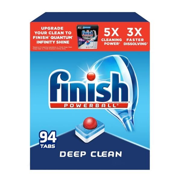 Finish - All in 1 - Dishwasher Detergent - Powerball - Dishwashing Tablets - Dish Tabs - Fresh Scent, 94 Count (Pack of 1) - Packaging May Vary