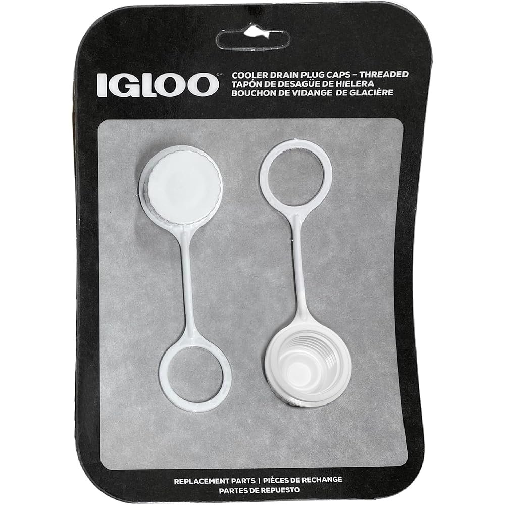 Igloo Tethered Drain Plug Caps, White, Small (20049)