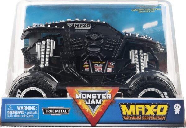 Monster Jam Official Max-D Monster Truck - Max-D Collector 1:24 Scale Die-Cast Vehicle - Chrome Rims and BKT Tread Tires for Use in All Playsets - Collectible for Fans &...