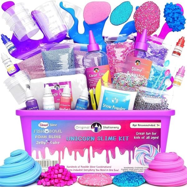 Original Stationery Unicorn Slime Kit, DIY Slime Kit for Girls 10-12 to Make Amazing Unicorn Slimes for Girls and Glow in The Dark Slimes for Kids, Fun Family Activity, Gifts...