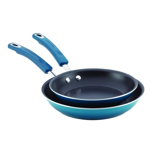 Rachael Ray Brights Nonstick Frying Pan Set / Fry Pan Set / Skillet Set - 9.25 and 11 inch, Blue