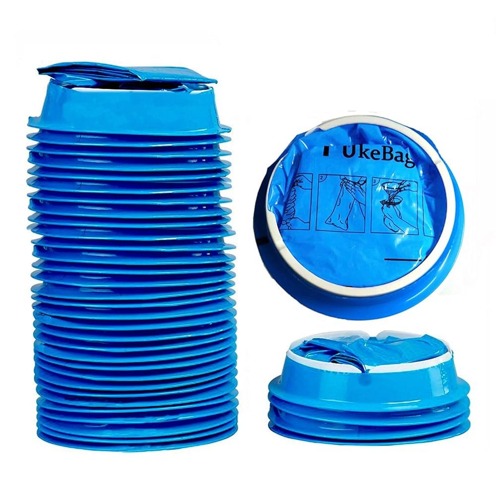 50 Pack Emesis Bag, Disposable Vomit Bags, Aircraft Barf Car Sickness Nausea Bags for Travel Motion Sickness