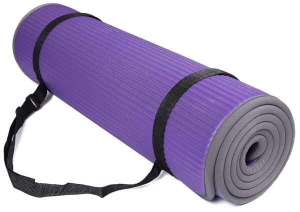 All-Purpose 2/5-Inch (10mm) Extra Thick High Density Anti-Slip Exercise Pilates Yoga Mat with Carrying Strap, Multiple Colors