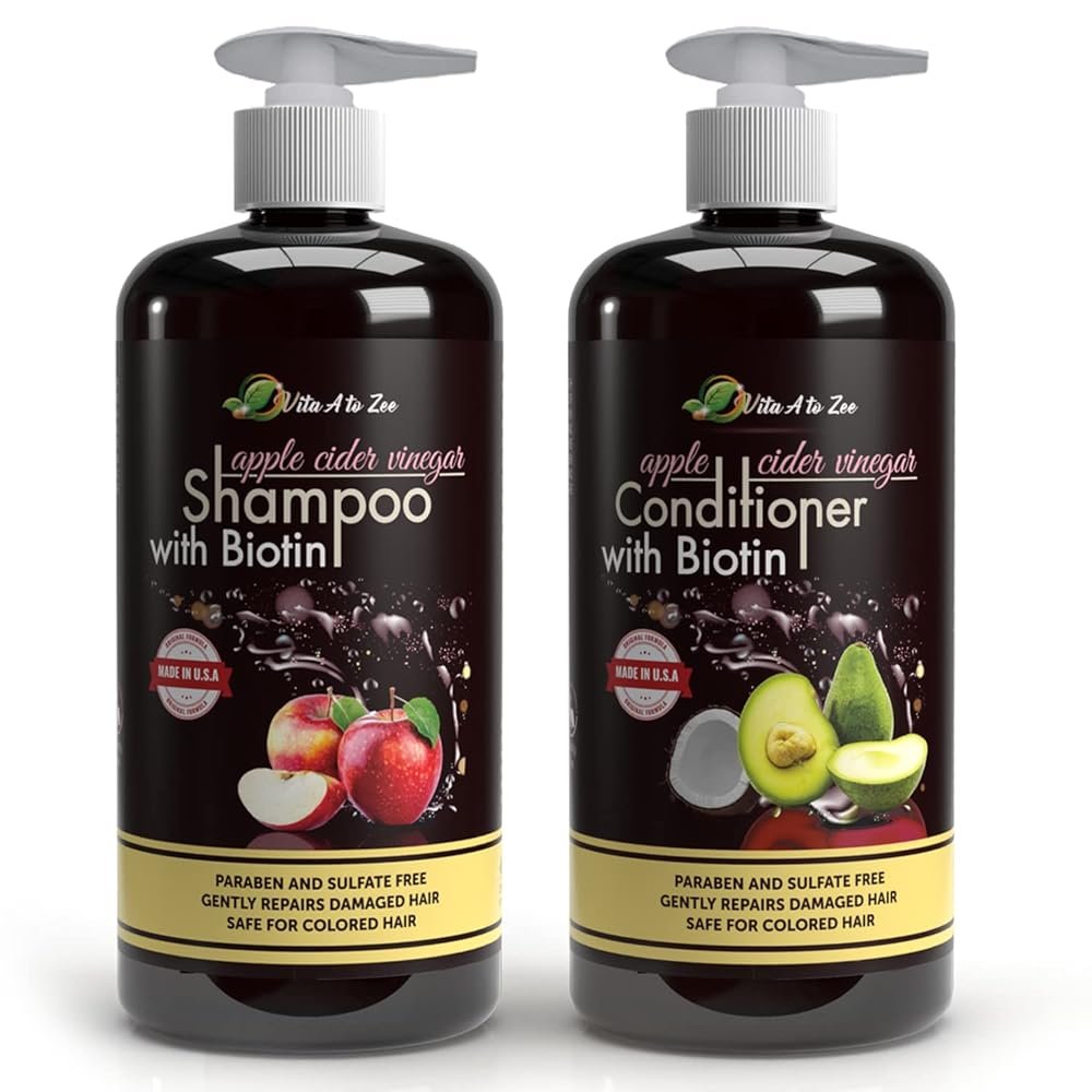 Apple Cider Vinegar Shampoo & Avocado Coconut Conditioner (2 x 16.9 fl oz)
