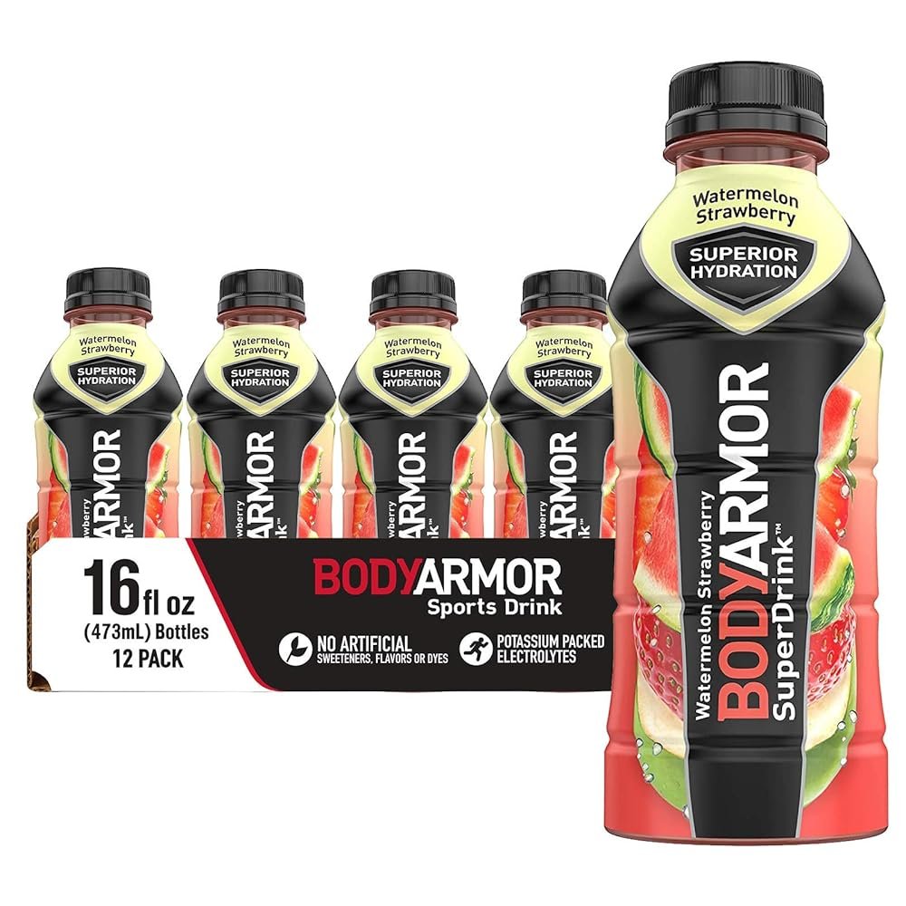 BODYARMOR Sports Drink Sports Beverage, Watermelon Strawberry, Coconut Water Hydration, Natural Flavors With Vitamins, Potassium-Packed Electrolytes, Perfect For Athletes, 16 Fl...