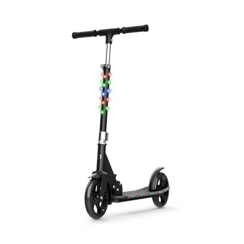 Jetson 2-Wheel Kick Scooter, Sturdy Wide Deck, Height Adjustable Handlebar, Rear Brake, Easy-Folding Mechanism, 8 inch wheels