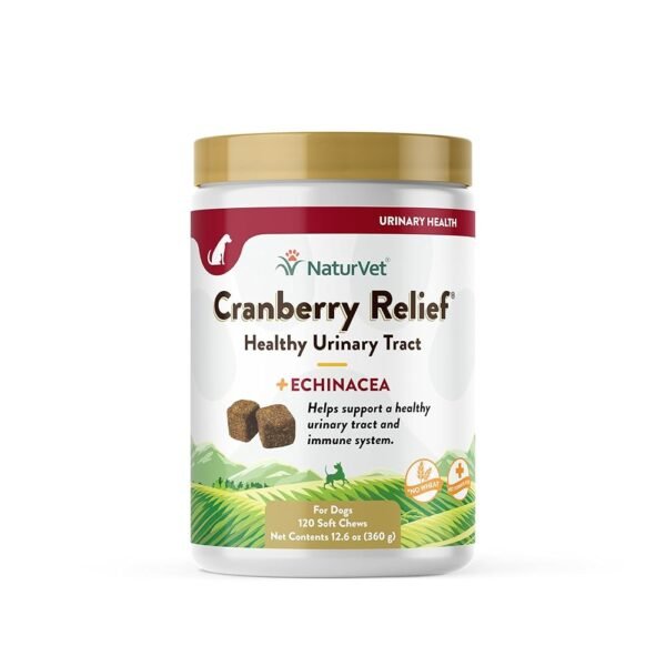 NaturVet – Cranberry Relief Plus Echinacea – Helps Support a Healthy Urinary Tract & Immune System – 120 Soft Chews