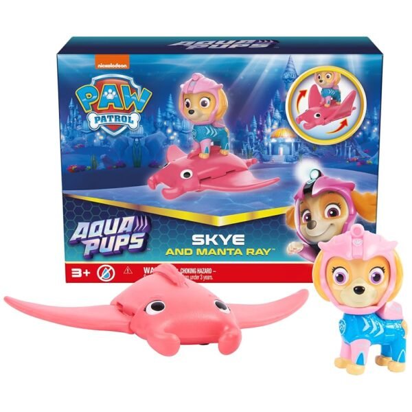 PAW Patrol, Aqua Pups Skye and Manta Ray Action Figures Set, Kids Toys for Ages 3 and up