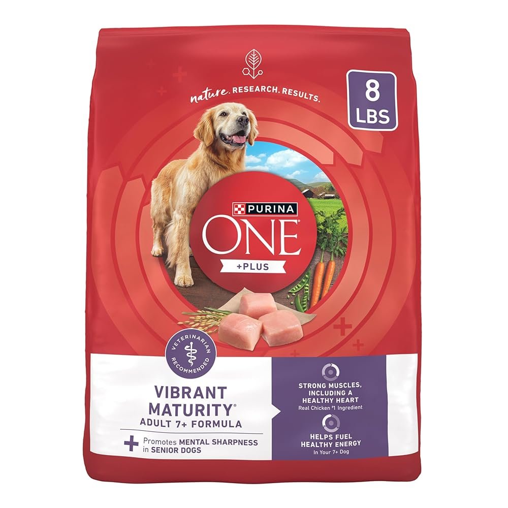 Purina ONE High Protein Dry Senior Dog Food Plus Vibrant Maturity Adult 7 Plus Formula - 8 lb. Bag