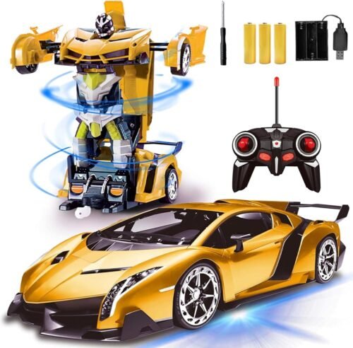 Remote Control Car - Transform Robot Toys for Boys Teens, Rechargeable RC Cars with Lights, 2.4Ghz RC Car 1:18 Rechargeable 360° Rotating Race Transform Car Birthday Gifts Party...