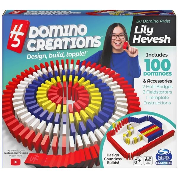 Spin Master Games, Lily Hevesh H5 Domino Creations 100-Piece Dominoes Set, Kids Games, Building Toys, Classic Game, Dominoes for Adults, for Ages 5 & Up