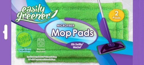 Swiffer WetJet Compatible, Microfiber Mop Pads by Easily Greener, Reusable Refills for Wet Jet, 2 Count