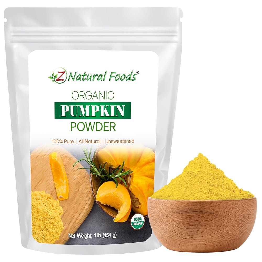 Z Natural Foods Organic Pumpkin Powder - Pure Powdered Pumpkin for Delicious Pumpkin Spice Latte, Baking, Smoothies, Juice, Puree - Dried Sweet Vegan Pumpkin Powder, Gluten...